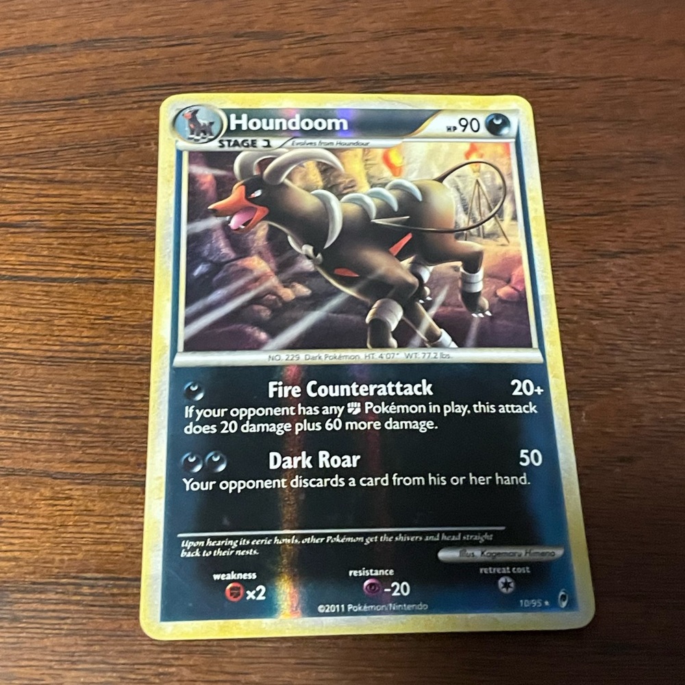 🐉 Holographic Houndoom Pokemon Collectable Trading Card 10/95 🐉